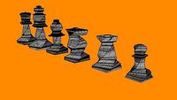 geometric chess pieces | 3D