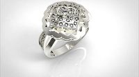 Silver Dimond Ring | 3D
