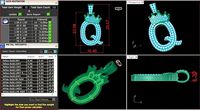 Pendant Gold  Q charater 1694 | 3D