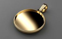 Plain Picture Pendant - Milgrain Rim - MEDIUM | 3D