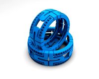 Heavy band rings with many small stones for your noble fingers | 3D