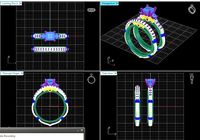 Verragio engagement ring and band ring | 3D