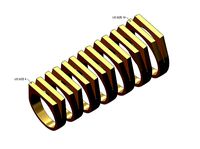 Split rectangular fashion band US size 4to10  | 3D