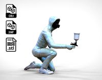 N2 Car Painter Painting with Paint Spray | 3D
