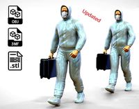 N2 CSI people walking with scene investigation kit case | 3D