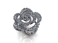 Camelia Ring Diamonds Pave | 3D