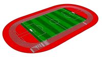 soccor ball field with athletic track