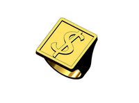 Dollar sign large rectangular ring size 6to13 | 3D
