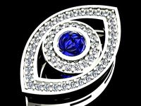 Symbolic Evil Eye Diamond Necklace  | 3D