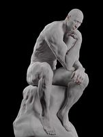 statue of the thinker was sculpted from Dwayne Johnson | 3D
