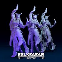 Girl Tiefling Sorcerer 3 Variants | 3D