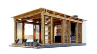 Wooden gazebo with oven