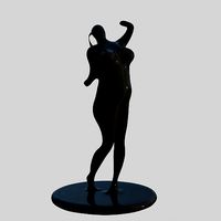 Black Ceramic Woman Figurine