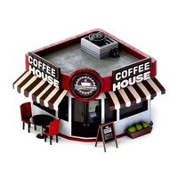 Coffee House Cafe Building cartoon Low-poly 3D model
