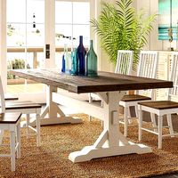 Bulah Pine Wood Mediaval Trestle Diner Table