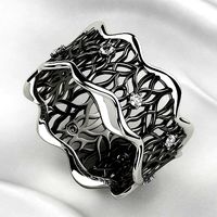 Unique Design Lace Rhodium Plating Gold Ring | 3D