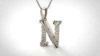Model 431 Alphabets Necklace  The Letter N Necklace Wave | 3D