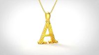 Model 418 Alphabets Necklace  The Letter A Necklace Wave | 3D