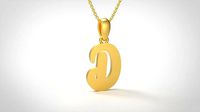 Model 447 Alphabets Necklace  The Letter D Necklace Winter Cat | 3D