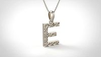 Model 347 Alphabets Necklace  The Letter E Necklace Texture | 3D