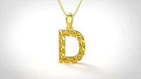 Model 346 Alphabets Necklace  The Letter D Necklace Texture | 3D
