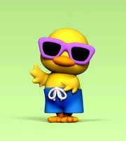 Chick with Sunglasses | 3D