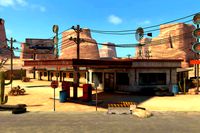 Desert Gas Station Fighter Scene