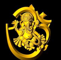 New South indian ganesh locket  | 3D