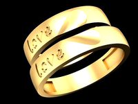 love and heart wedding rings 2512 | 3D