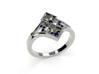 Art Deco antique ring with diamonds 3D printing model | 3D