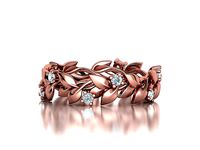Floral Leaves Eternity Ring Nature Inspired Leaves Ring 7US | 3D