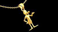 Daffy Duck Looney Tunes Cartoon pendant jewelry gold necklace | 3D