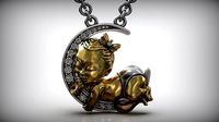 Baby Girl Child Newborn Pendant | 3D