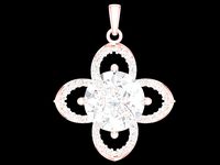 diamond flower pendant 2418 | 3D