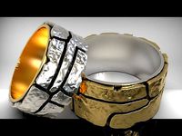 Bimetallic wedding bands | 3D