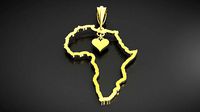 Africa pendant with heart | 3D