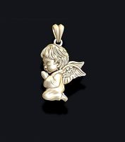 praying baby angel pendant | 3D