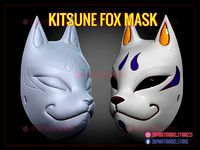 Kitsune Fox Mask - Cosplay Costume Halloween | 3D