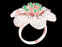 diamond flower ring 1234 | 3D