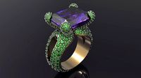 Ring with meny gems | 3D