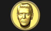 Ronald Reagan medallion pendant 3D printing ready stl obj | 3D