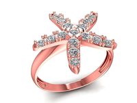 diamond STARFISH Ring for women 965 | 3D