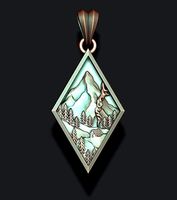 Mountain village art pendant  | 3D