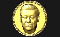 Xi Jinping medallion pendant 3D printing ready stl obj | 3D