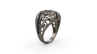 Ultra Vision Calligraphic and Multistone Women Ring | 3D
