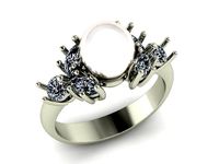 pearl Dimond ring | 3D