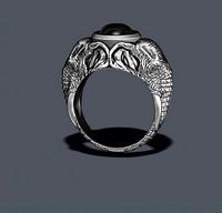 elephant ring with gem stone | 3D