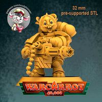 MAD GUNNER - 32 MM MINIATURE FROM WARCARROT 40000 | 3D
