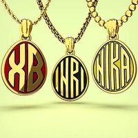 Egg pendants with INRI NIKA and XB letters | 3D
