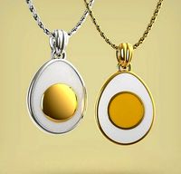 Two versions of the Egg with Yolk pendant | 3D